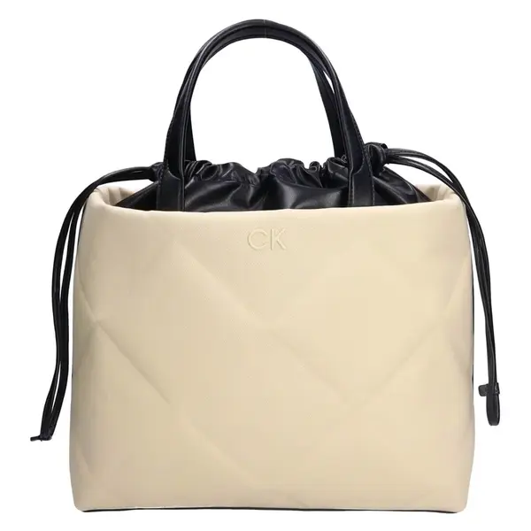 Dámska kabelka Calvin Klein Canva - béžovo-čierna