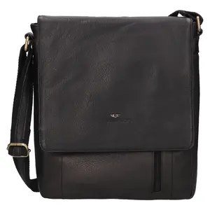 Pánska kožená taška cez rameno Peterson Damien - čierna