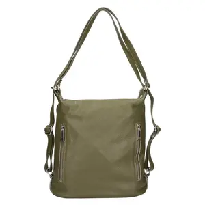 Dámska kožená batôžko kabelka Italia Maura - zelená