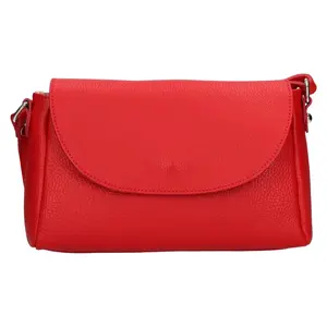 Dámska kožená crossbody kabelka Italia Mirabel - červená