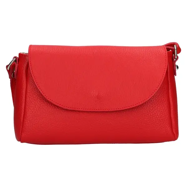 Dámska kožená crossbody kabelka Italia Mirabel - červená