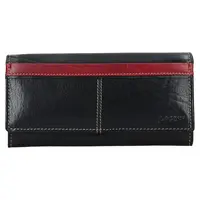 Dámská kožená peněženka Lagen Katka - černo-červená
