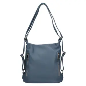 Dámska kožená batôžko kabelka Italia Maura - modrá