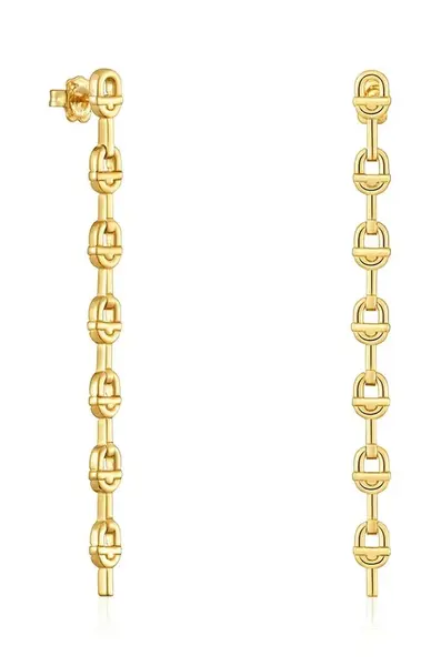 Strieborné pozlátené náušnice Tous Manifesto