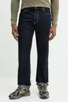 Bavlnené nohavice Guess Jeans pánske, tmavomodrá farba, strih chinos, M4BA80 D5HS1