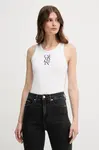 Top Calvin Klein Jeans biela farba, LV044C219G