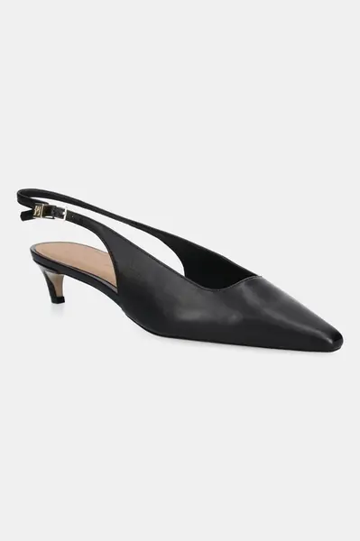 Kožené lodičky Tommy Hilfiger SQUARED TOE KITTEN SLINGBACK