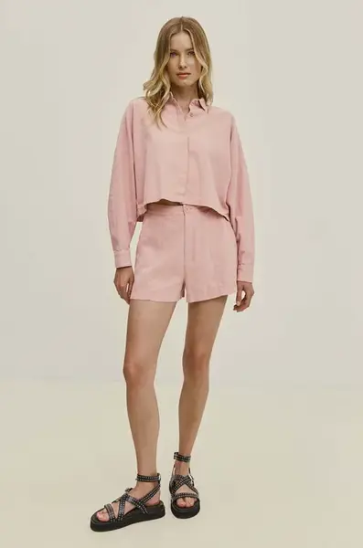 Ľanové šortky Answear.LAB