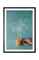 Nástenná dekorácia v ráme home & lifestyle Wypoczynek Przy Kawie Retro