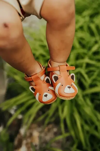 Kožené topánky pre bábätká Donsje Spark Special Shoes Red Panda