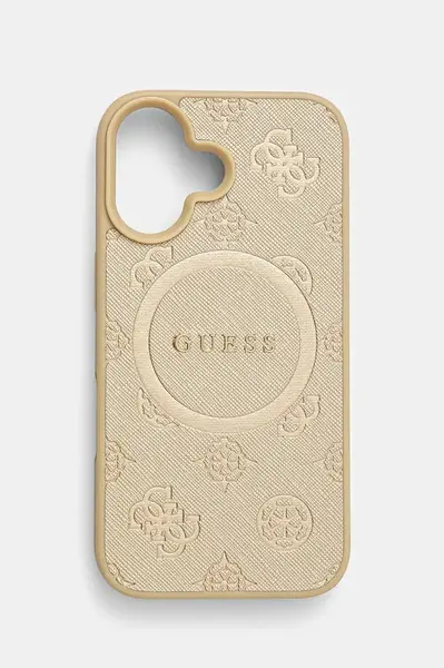 Puzdro na mobil Guess iPhone 16 6.1 zlatá farba, GUHMP16SPSAPSMED
