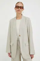 Ľanové sako Lovechild béžová farba, jednoradové, jednofarebné
