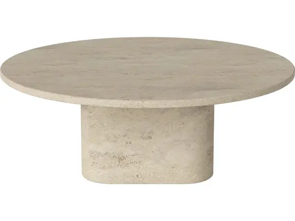 Konferenční stolek Eida Ø90 cm, více variant - Bolia Varianta: Sand Travertine, výška 32 cm