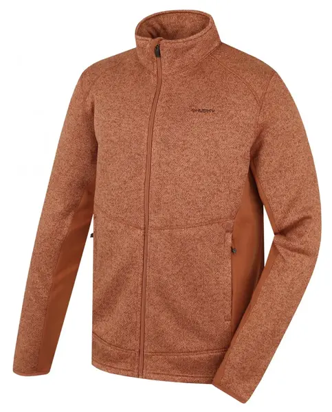 Husky Alan M XL, brown Pánský fleecový svetr na zip