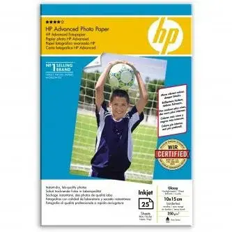 HP Advanced Glossy Photo Paper Q8691A, 250 g/m2, 10x15cm, 25ks, lesklý, bílý, foto papír