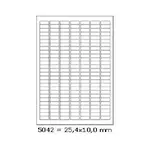 Samolepicí etikety 25,4 x 10 mm, 189 etiket, A4, 100 listů