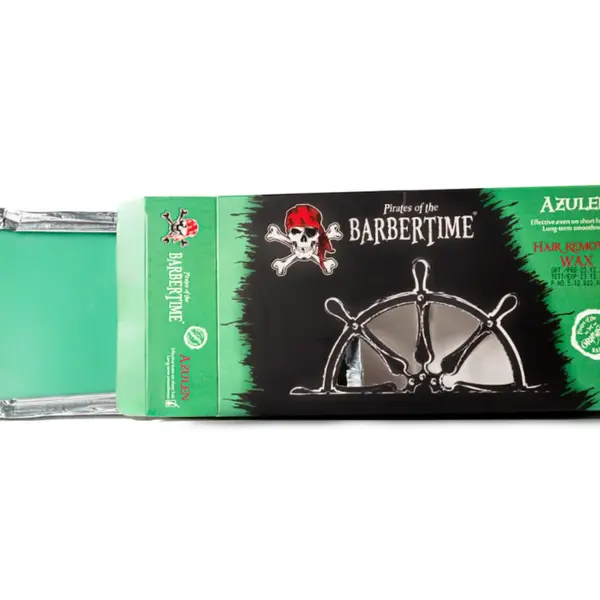 Depilační vosk Pirates of the Barbertime Hard Removal Wax Azulen - zelený, 500 g + dárek zdarma