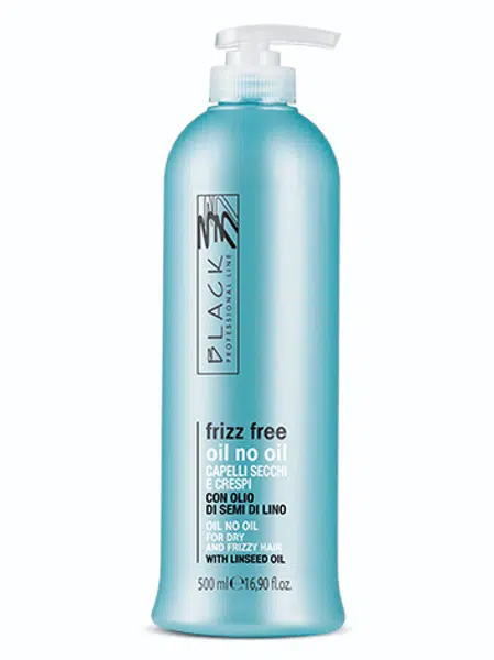 Bezoplachová péče pro krepaté a nepoddajné vlasy Black Oil No Oil Anti-frizz - 500 ml (01245) + dárek zdarma