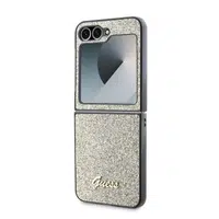 Zadní kryt Guess PC/TPU Glitter Flakes Metal Logo pro Samsung Galaxy Z Flip6/7 FE, zlatá