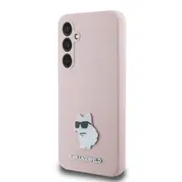 Zadní kryt Karl Lagerfeld Liquid Silicone Metal Choupette pro Samsung Galaxy S23 FE, růžová