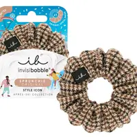 Ozdobná spirálová gumička Invisibobble Sprunchie Original Aprés-Ski Jacquard - vzorovaná hnědá + dárek zdarma