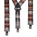 Kšandy W-TEC Black Heart Suspenders Cross Skull