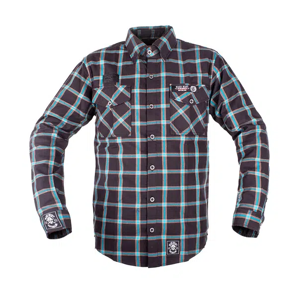Košile W-TEC Black Heart Respector II černá s modrým pruhem XL