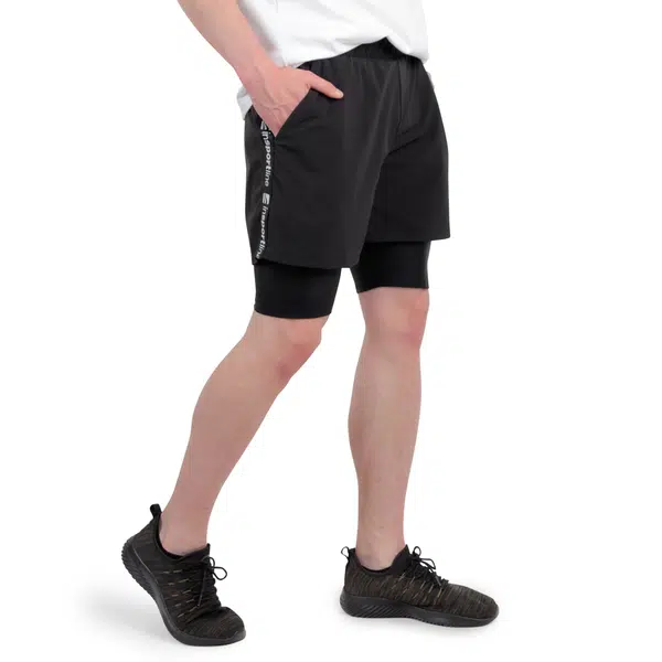 Pánské kraťasy 2v1 inSPORTline Closefit Short černá M