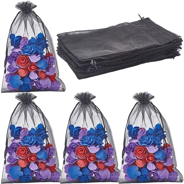 30pcs Large Organza Pouches Portable Shoes Bag Travel Storage Drawstring Bags