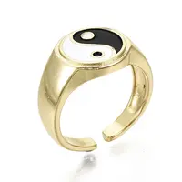 Brass Enamel Cuff Rings