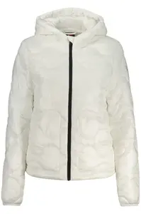 Bílá prošívaná bunda s kapucí