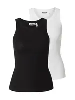 WEEKDAY Top  čierna / biela