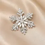 Christmas Snowflake Alloy Rhinestones Brooches