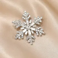 Christmas Snowflake Alloy Rhinestones Brooches