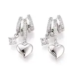 Brass Micro Pave Clear Cubic Zirconia Pendants