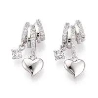 Brass Micro Pave Clear Cubic Zirconia Pendants