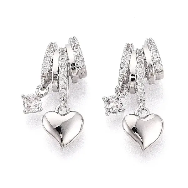 Brass Micro Pave Clear Cubic Zirconia Pendants