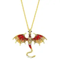 Alloy Enamel Dragon Pendant Necklaces