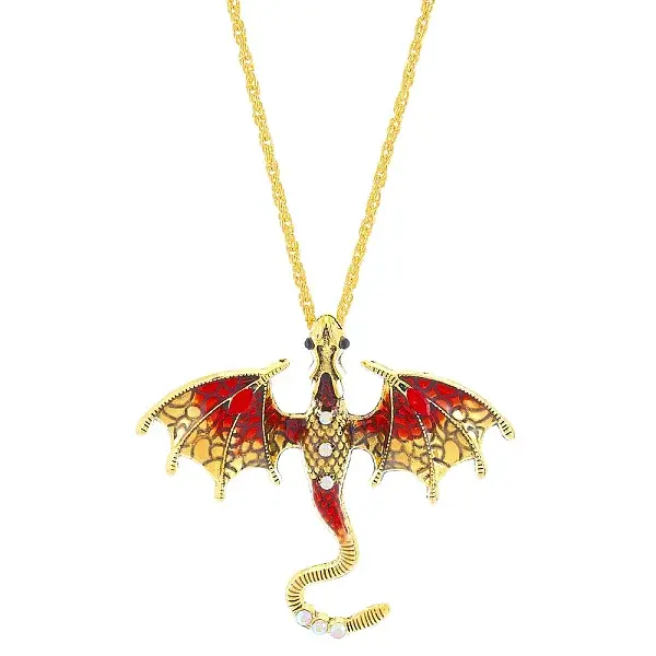 Alloy Enamel Dragon Pendant Necklaces