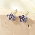 Brass Micro Pave Cubic Zirconia Stud Earrings