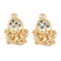 Brass Micro Pave Cubic Zirconia Pendants