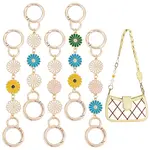 5Pcs 5 Colors Sunflower Alloy Enamel Link Purse Strap Extenders
