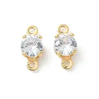 Brass Pave Clear Cubic Zirconia Connector Charms