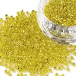 Yellow 11/0 Grade A Round Transparent Glass Seed Beads