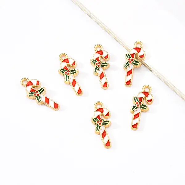 20Pcs Light Gold Alloy Enamel Pendants