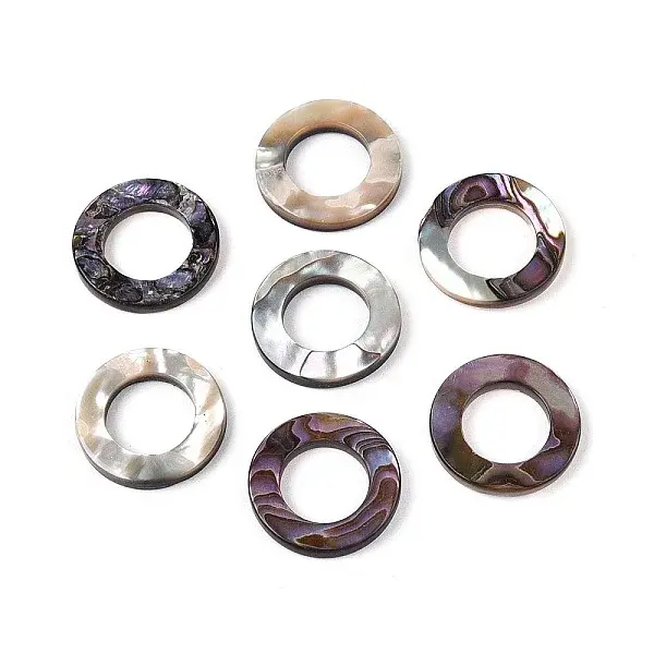 Natural Paua Shell Linking Rings