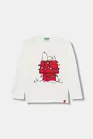 Dětské bavlněné tričko s dlouhým rukávem United Colors of Benetton