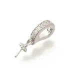 Brass Micro Pave Clear Cubic Zirconia Fold Over Clasps