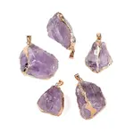 Raw Rough Natural Amethyst Pendants