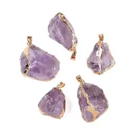 Raw Rough Natural Amethyst Pendants